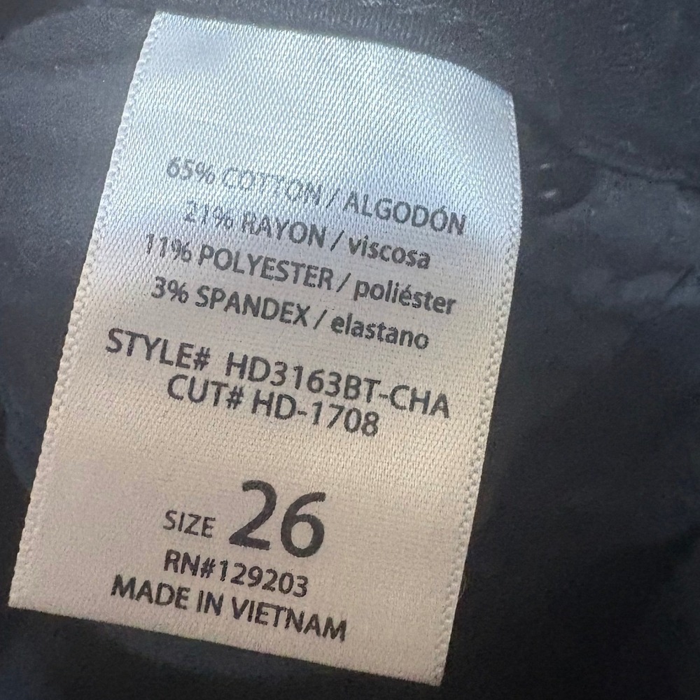 Hidden Jeans Los Angeles Black High Rise Flare Jeans HD3163BT-CHA Size 26 - Picture 5 of 5